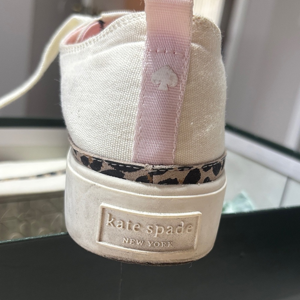 Kate Spade Cream Sneakers with Leopard Detail - Picture 2 of 5